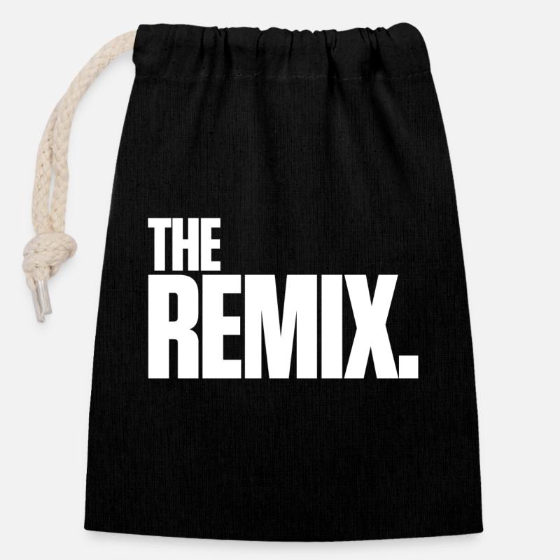 The Remix - Sac cadeau en coton avec cordon (14 x 20 cm) - noir