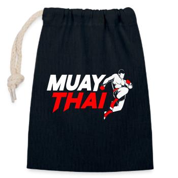 Muay Thai Boxing Kickboxing Kickboxer Kickboxen - Verschließbarer Geschenkbeutel aus Baumwolle (14x20cm) - Navy - Vorne
