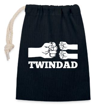 Twin Dad Father Father's Day Fist Saying - Closable cotton gift bag (14x20cm) - navy - Front