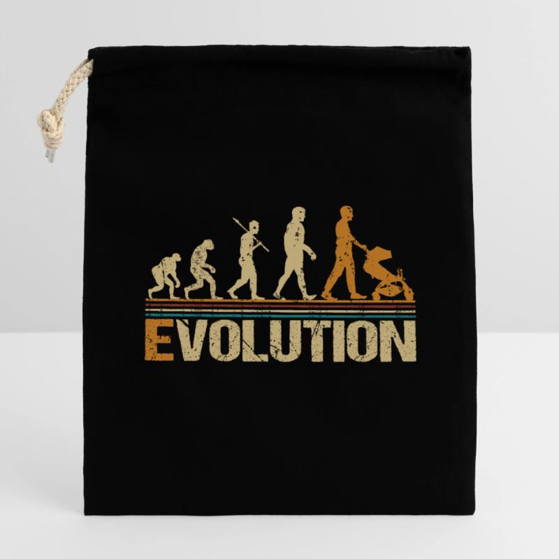Dad dad with stroller Evolution Closable cotton gift bag (14x20cm)