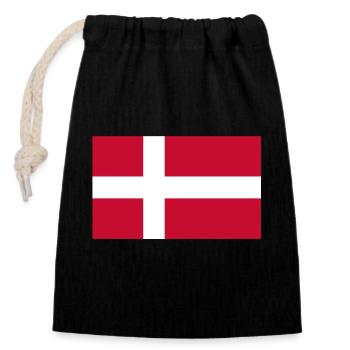 Danemark Drapeau - Sac cadeau en coton avec cordon (14 x 20 cm) - noir - Devant
