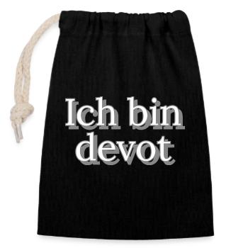 Submissive Gay Frau - Verschließbarer Geschenkbeutel aus Baumwolle (14x20cm) - Schwarz - Vorne