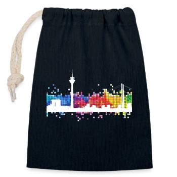 Düsseldorf Deutschland Stadt Skyline Fernsehturm - Verschließbarer Geschenkbeutel aus Baumwolle (14x20cm) - Navy - Vorne