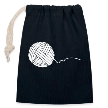 Wool wool tyre white (vector object) - Closable cotton gift bag (14x20cm) - navy - Front