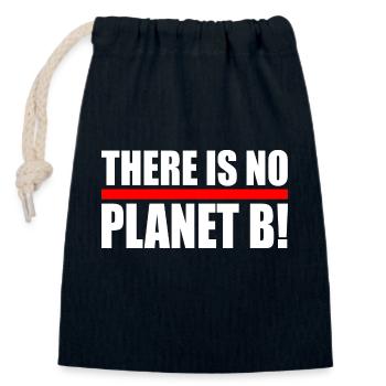 There is no planet B - Verschließbarer Geschenkbeutel aus Baumwolle (14x20cm) - Navy - Vorne