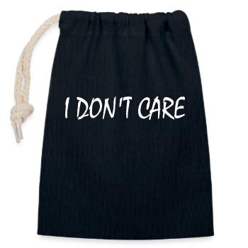 I dont care - Verschließbarer Geschenkbeutel aus Baumwolle (14x20cm) - Navy - Vorne