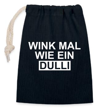 Wink mal wie ein Dulli - Verschließbarer Geschenkbeutel aus Baumwolle (14x20cm) - Navy - Vorne