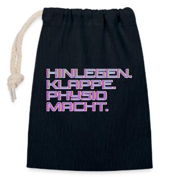 Physiotherapie Therapeut Spruch - Verschließbarer Geschenkbeutel aus Baumwolle (14x20cm) - Navy - Vorne