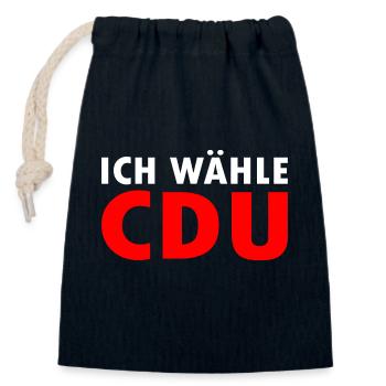 Ich wähle cdu - Verschließbarer Geschenkbeutel aus Baumwolle (14x20cm) - Navy - Vorne