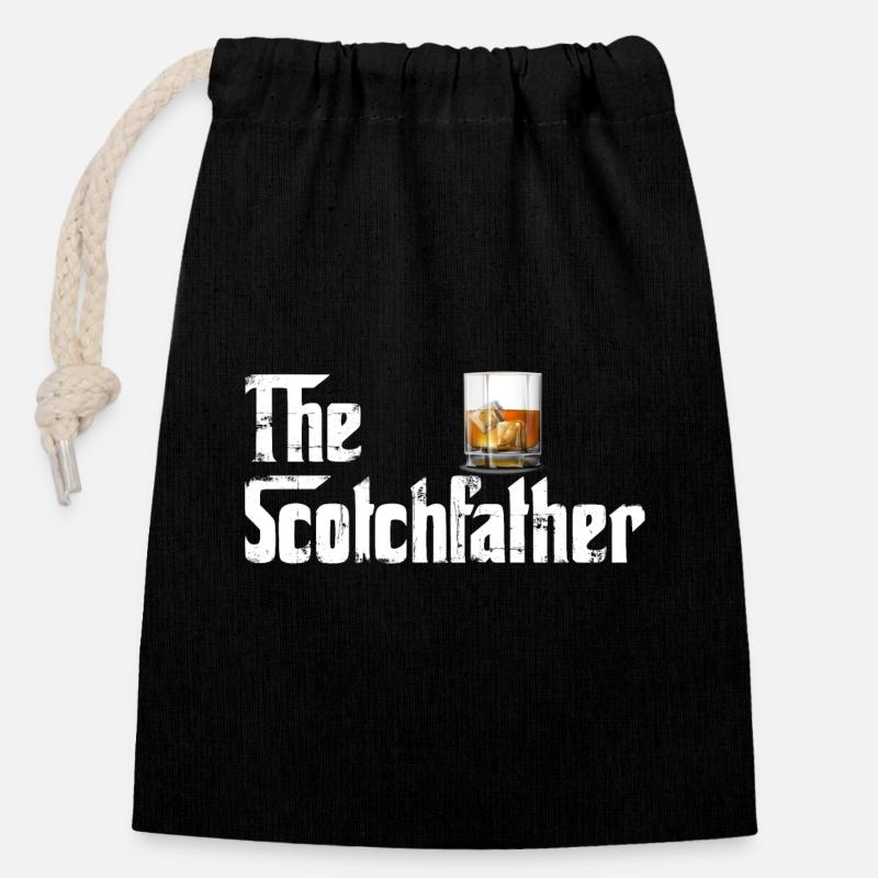 The Scotchfather - Scotch Lovers - Gift - Closable cotton gift bag (14x20cm) - black