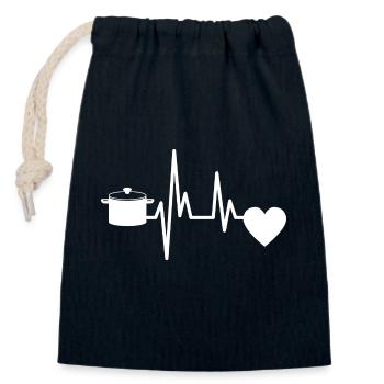 Cuisine pot pouls boulanger coeur cuisine cuisinier - Sac cadeau en coton avec cordon (14 x 20 cm) - bleu marine - Devant
