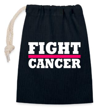 Fight cancer - Closable cotton gift bag (14x20cm) - navy - Front
