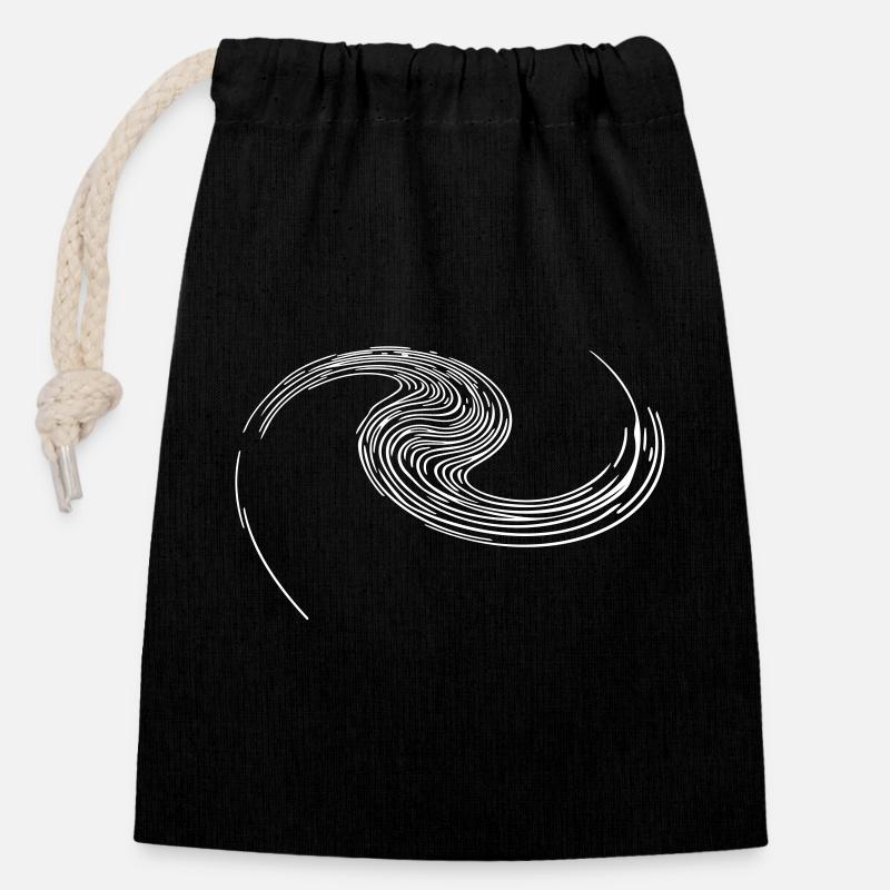 Spiral Geometry - Spiral Galaxy - Closable cotton gift bag (14x20cm) - black