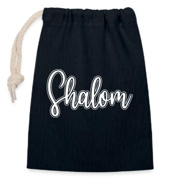 Shalom Peace & Harmony Jüdische Weihnachtsgeschenke - Verschließbarer Geschenkbeutel aus Baumwolle (14x20cm) - Navy - Vorne