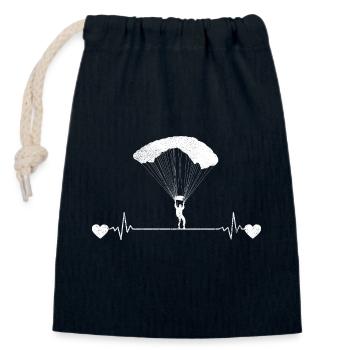 Paragleiter EKG Gleitschirm Herzschlag Paragliding - Verschließbarer Geschenkbeutel aus Baumwolle (14x20cm) - Navy - Vorne