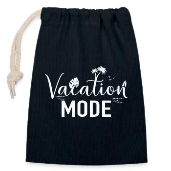 vacation mode - Closable cotton gift bag (14x20cm) - navy - Front