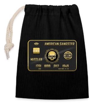 NO LIMIT AMERICAN GANGSTER - Closable cotton gift bag (14x20cm) - black - Front