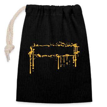 Cadre de saleté d’urine - Sac cadeau en coton avec cordon (14 x 20 cm) - noir - Devant