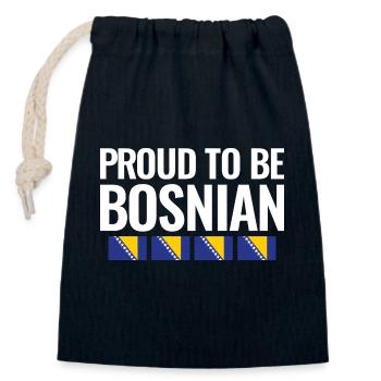 Proud To Be Bosnian Bosnien Balkan Bosnisch - Verschließbarer Geschenkbeutel aus Baumwolle (14x20cm) - Navy - Vorne