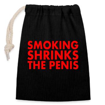 Smoking shrinks the penis - Closable cotton gift bag (14x20cm) - black - Front