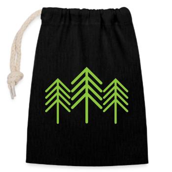 Baum Bäume Symbol Wald Minimalismus grün icon - Verschließbarer Geschenkbeutel aus Baumwolle (14x20cm) - Schwarz - Vorne