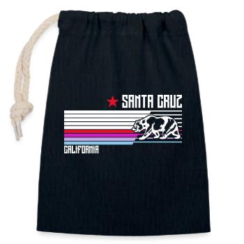 Santa Cruz California vintage retro - Closable cotton gift bag (14x20cm) - navy - Front