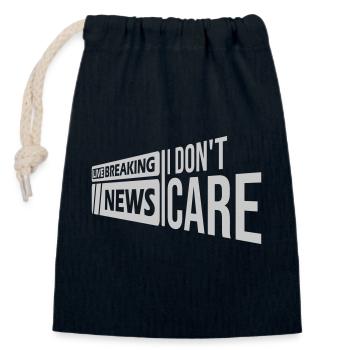 Breaking news don't - Closable cotton gift bag (14x20cm) - navy - Front