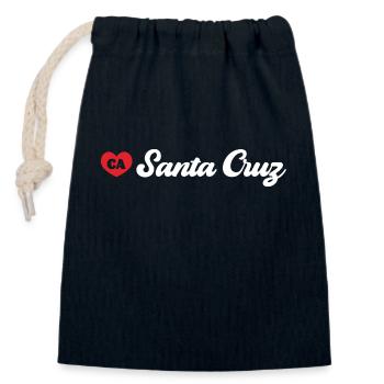 Santa Cruz California vintage retro - Closable cotton gift bag (14x20cm) - navy - Front
