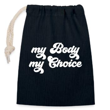 mon corps mon choix féminisme femmes femmes - Sac cadeau en coton avec cordon (14 x 20 cm) - bleu marine - Devant