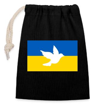 Ukraine - Sac cadeau en coton avec cordon (14 x 20 cm) - noir - Devant
