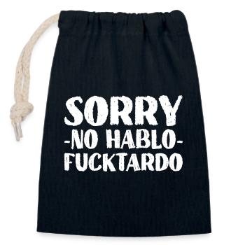 Sorry no hablo fucktardo lustige sarkastische Grafik - Verschließbarer Geschenkbeutel aus Baumwolle (14x20cm) - Navy - Vorne