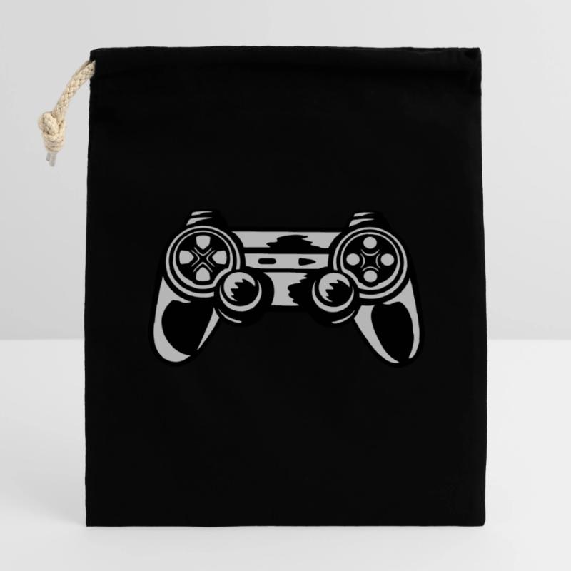 Console Retro Controller Gamer Sac cadeau en coton avec cordon (14 x 20 cm)