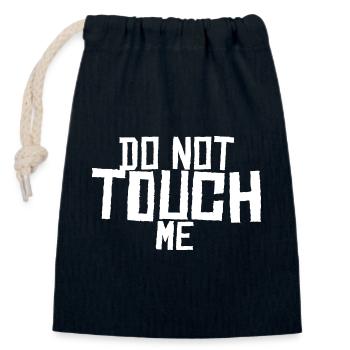 Ne me touchez pas ! - Sac cadeau en coton avec cordon (14 x 20 cm) - bleu marine - Devant