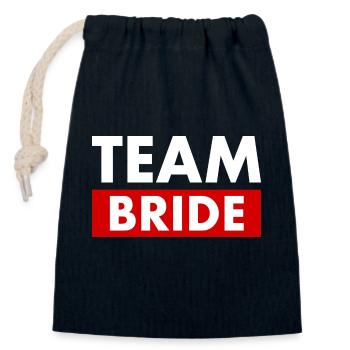 Team bride - Verschließbarer Geschenkbeutel aus Baumwolle (14x20cm) - Navy - Vorne