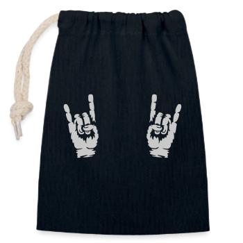 Musique Heavy Metal Hands - Sac cadeau en coton avec cordon (14 x 20 cm) - bleu marine - Devant