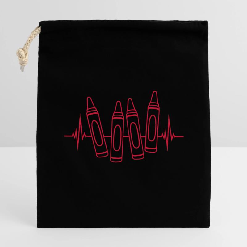 Frequenz bunte Wachsmalstifte Design Verschließbarer Geschenkbeutel aus Baumwolle (14x20cm)