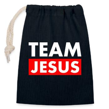 Team jesus - Closable cotton gift bag (14x20cm) - navy - Front