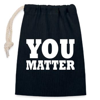 You matter - Verschließbarer Geschenkbeutel aus Baumwolle (14x20cm) - Navy - Vorne