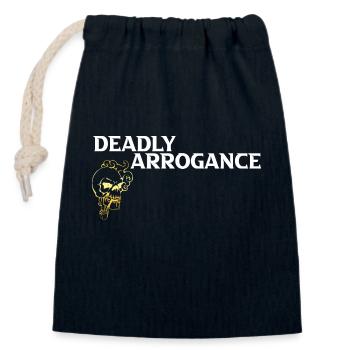 deadly arrogance totenkopf - Verschließbarer Geschenkbeutel aus Baumwolle (14x20cm) - Navy - Vorne