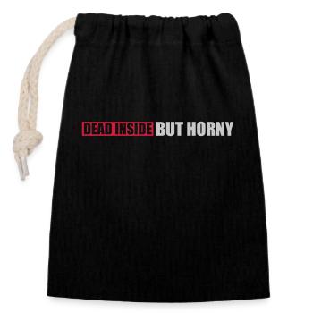 dead inside but horny - Closable cotton gift bag (14x20cm) - black - Front