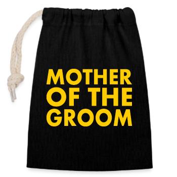 Mother of the groom - Sac cadeau en coton avec cordon (14 x 20 cm) - noir - Devant