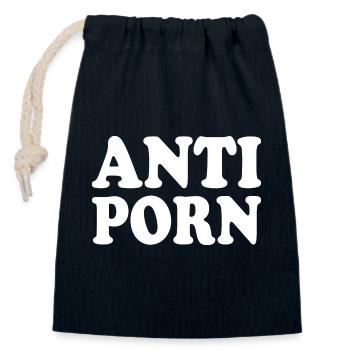 Anti porno - Verschließbarer Geschenkbeutel aus Baumwolle (14x20cm) - Navy - Vorne