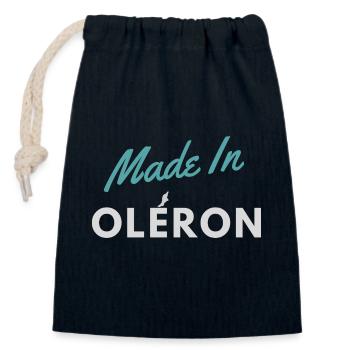 Made in Oléron - Closable cotton gift bag (14x20cm) - navy - Front