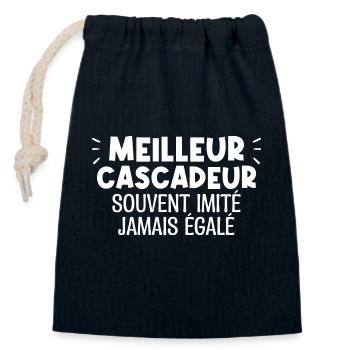MEILLEUR CASCADEUR souvent imité jamais égalé - Sac cadeau en coton avec cordon (14 x 20 cm) - bleu marine - Devant