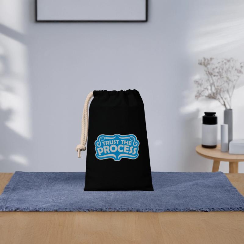 faire confiance au processus Devis Sac cadeau en coton avec cordon (14 x 20 cm)