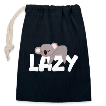 Lazy Koala - Closable cotton gift bag (14x20cm) - navy - Front