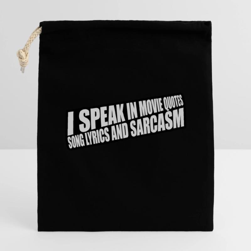 speak lyrics and sarcasm Closable cotton gift bag (14x20cm)