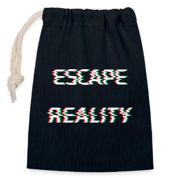 Échapper à la réalité Cyber Problème dystopique futuriste - Sac cadeau en coton avec cordon (14 x 20 cm) - bleu marine - Devant