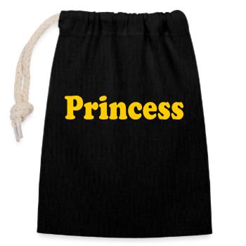 Princess - Sac cadeau en coton avec cordon (14 x 20 cm) - noir - Devant