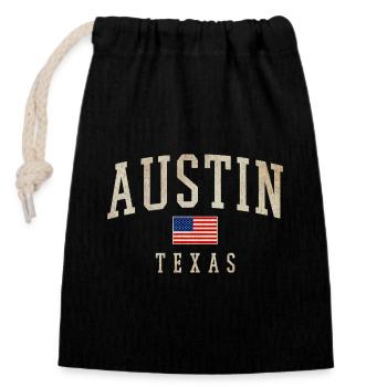 Austin Tx - Sac cadeau en coton avec cordon (14 x 20 cm) - noir - Devant
